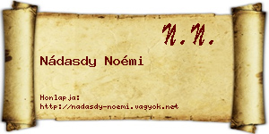 Nádasdy Noémi névjegykártya